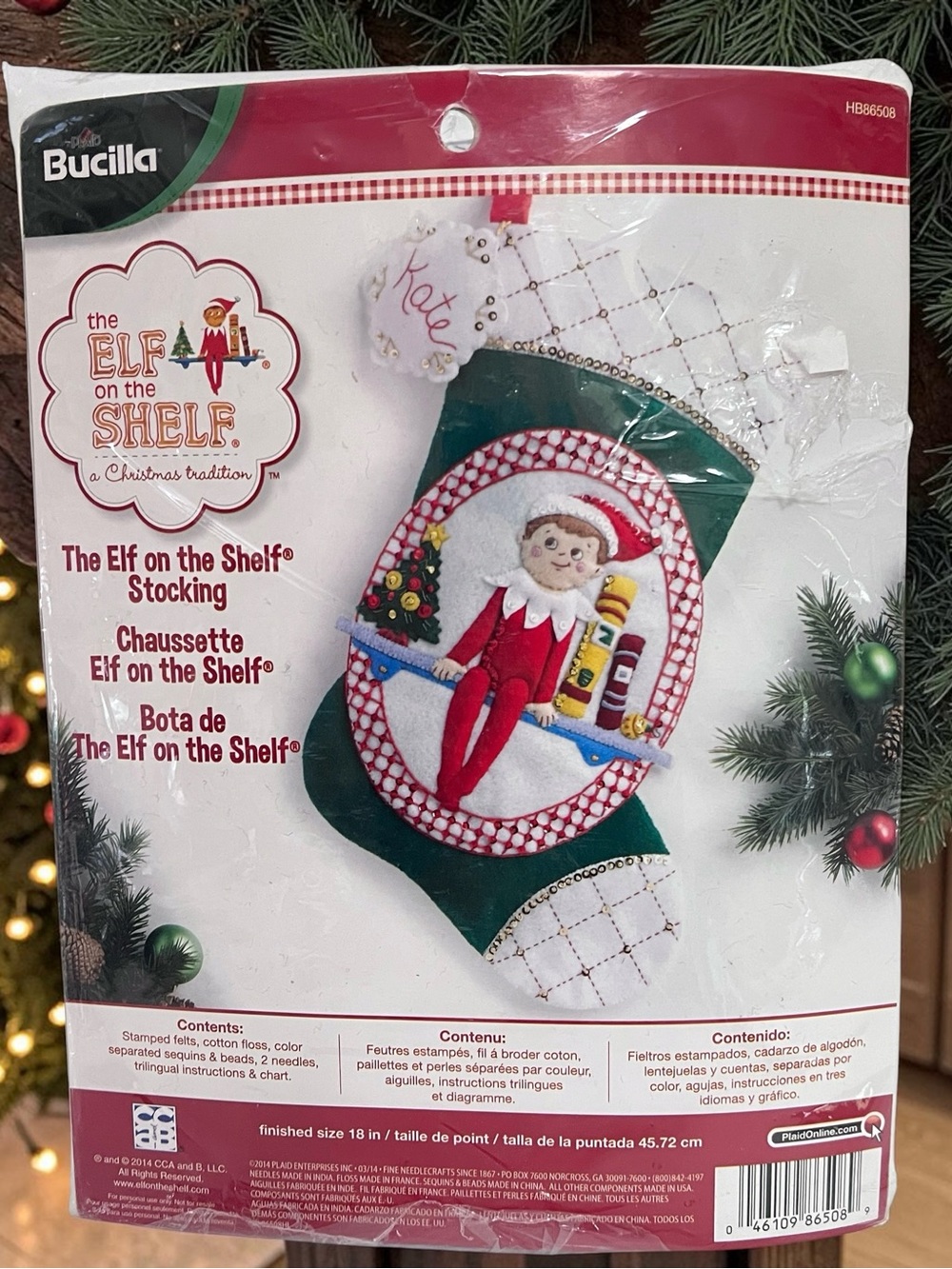 Bucilla Plaid Elf on the Shelf Stocking Kit 18" Scout Christmas Holidays Crafts